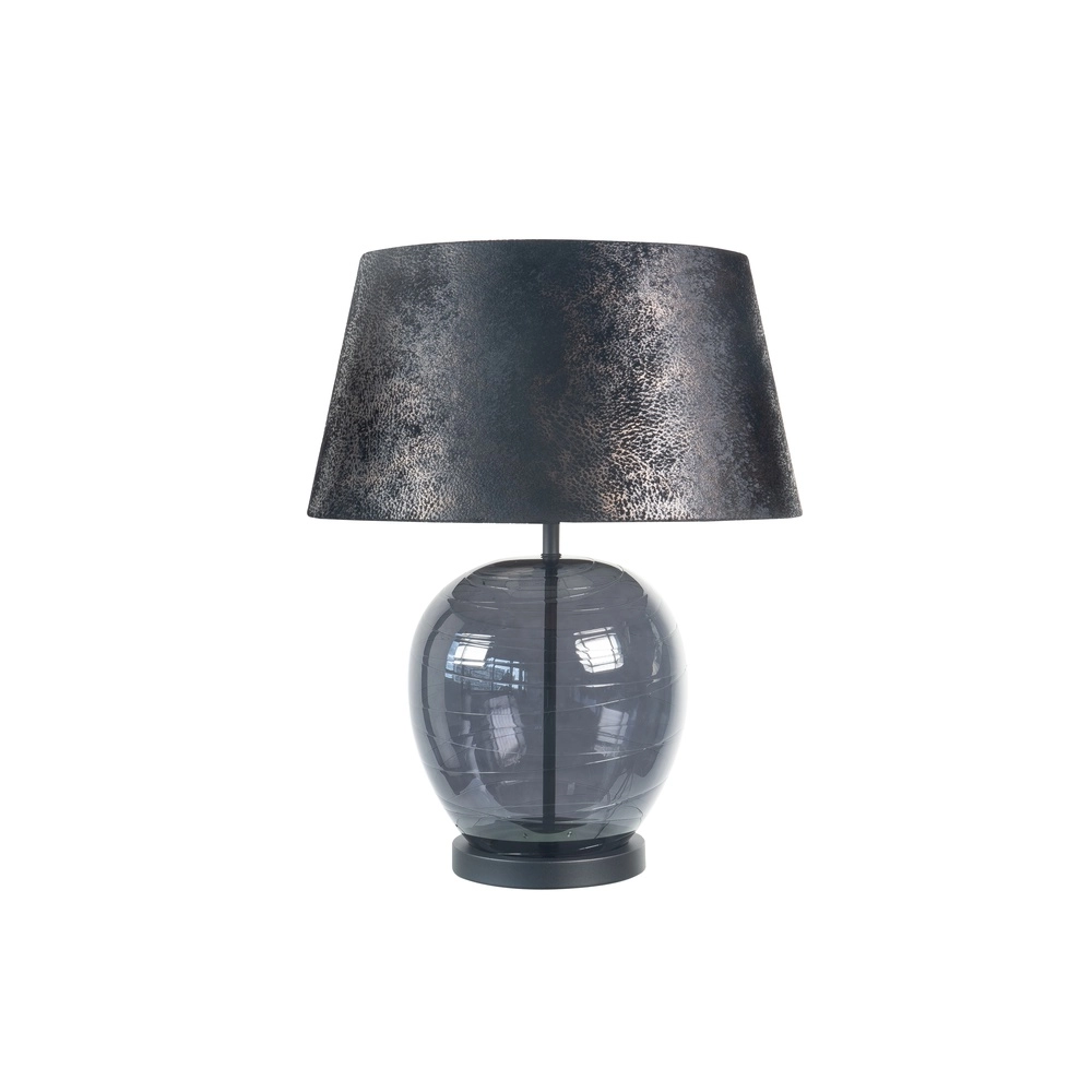 Lampe de table Apple noir avec verre fumé Ø 45cm