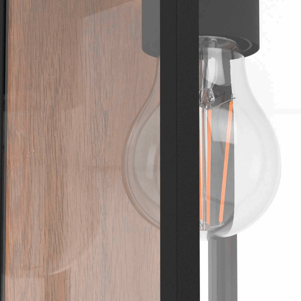 Lampe d'extérieur Budrone Noir avec du bois Eglo 9008606231591