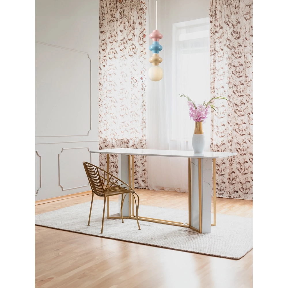 Suspension Clio Céramique colorée L avec verre blanc Lyora 5212017461308