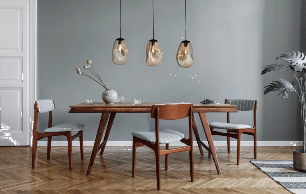 Lampe à suspension en verre Lava 3x verre doré Ø 22,5cm Masterlight 8718121279930