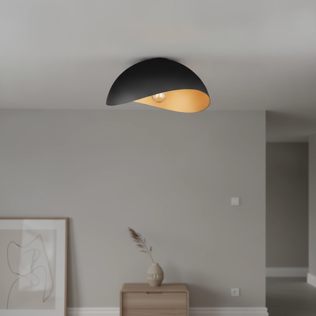 Plafonnier Opsi noir avec or Ø 40cm