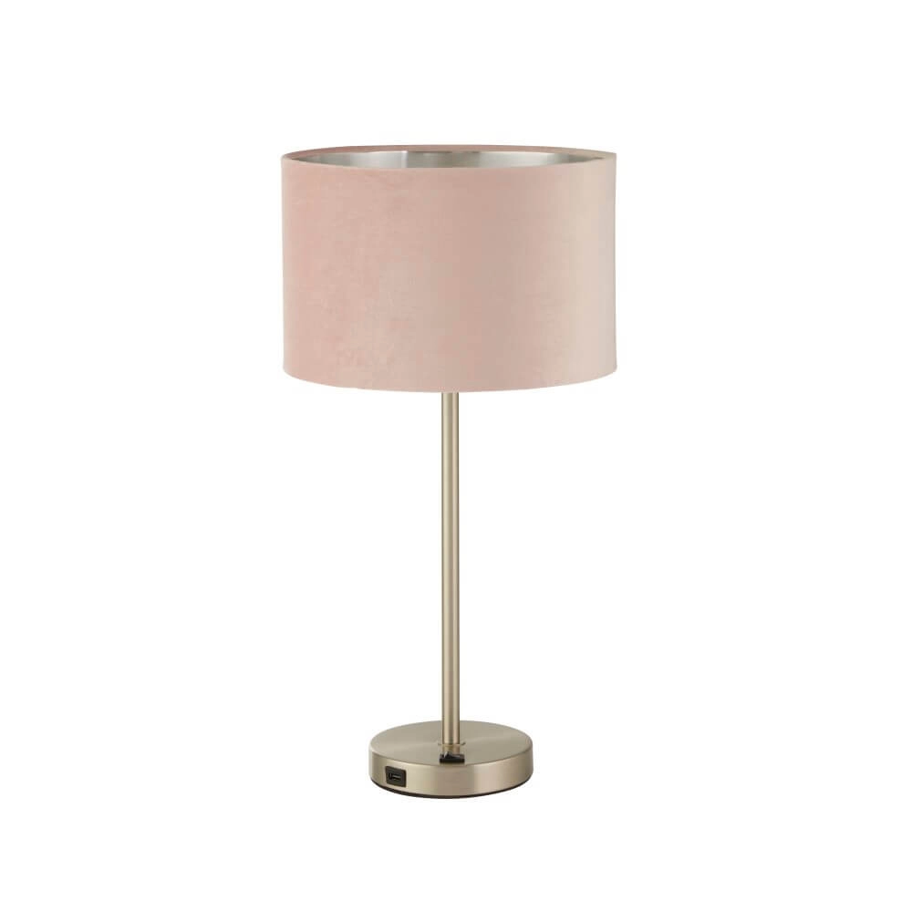 Jolie lampe de table Finn or avec du rose