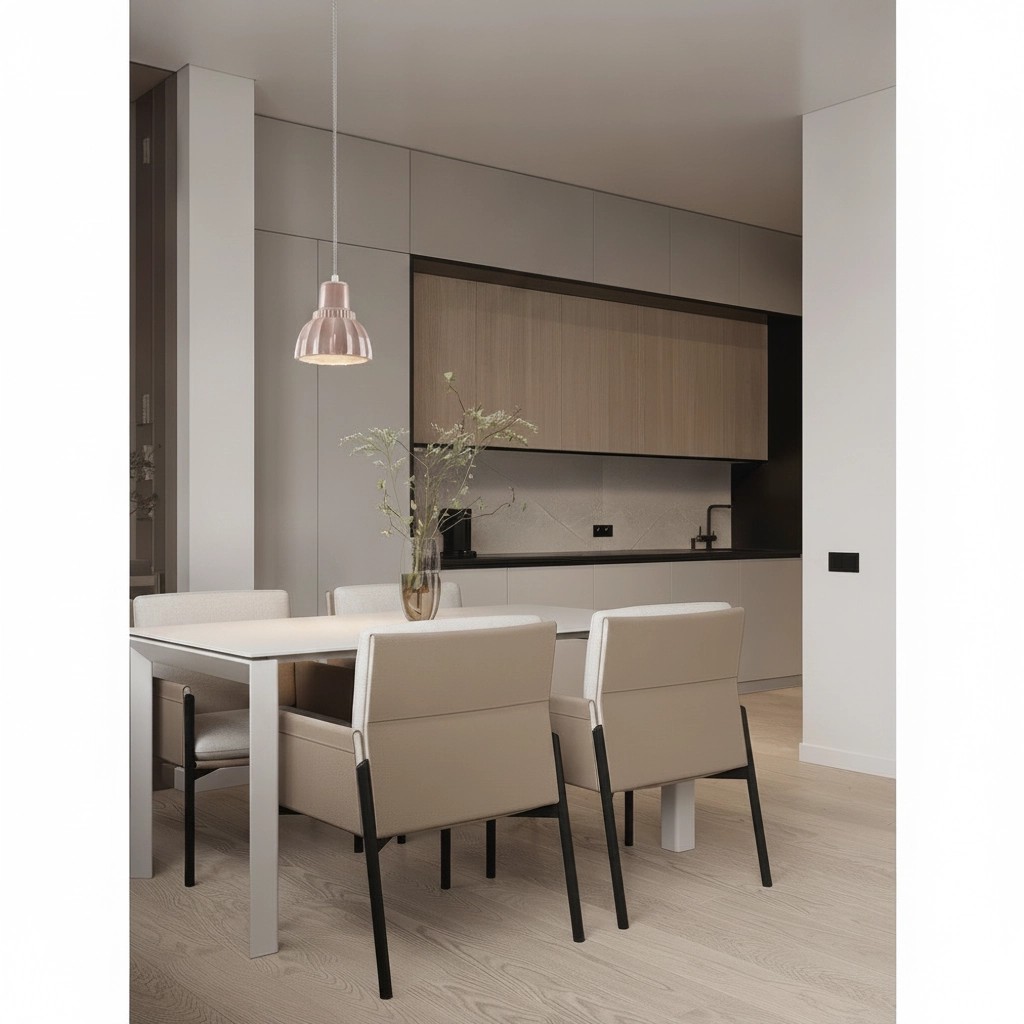 Lampe suspendue Picco Blanc avec marron moka