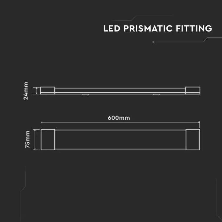 Éclairage de grange XS - 60cm - 20W 3000K IP20 Vtac 3800157663694