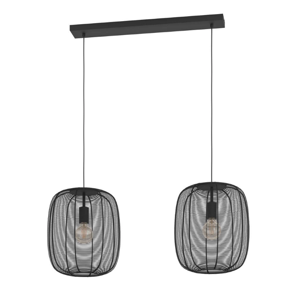 Lampe suspendue 2 lumières Rinroe conception noir
