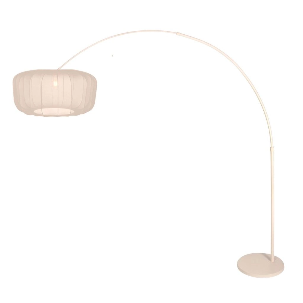 Lampe à arc brun sable Vela Lino avec une teinte crème Ø60cm Steinhauer 8712746185737