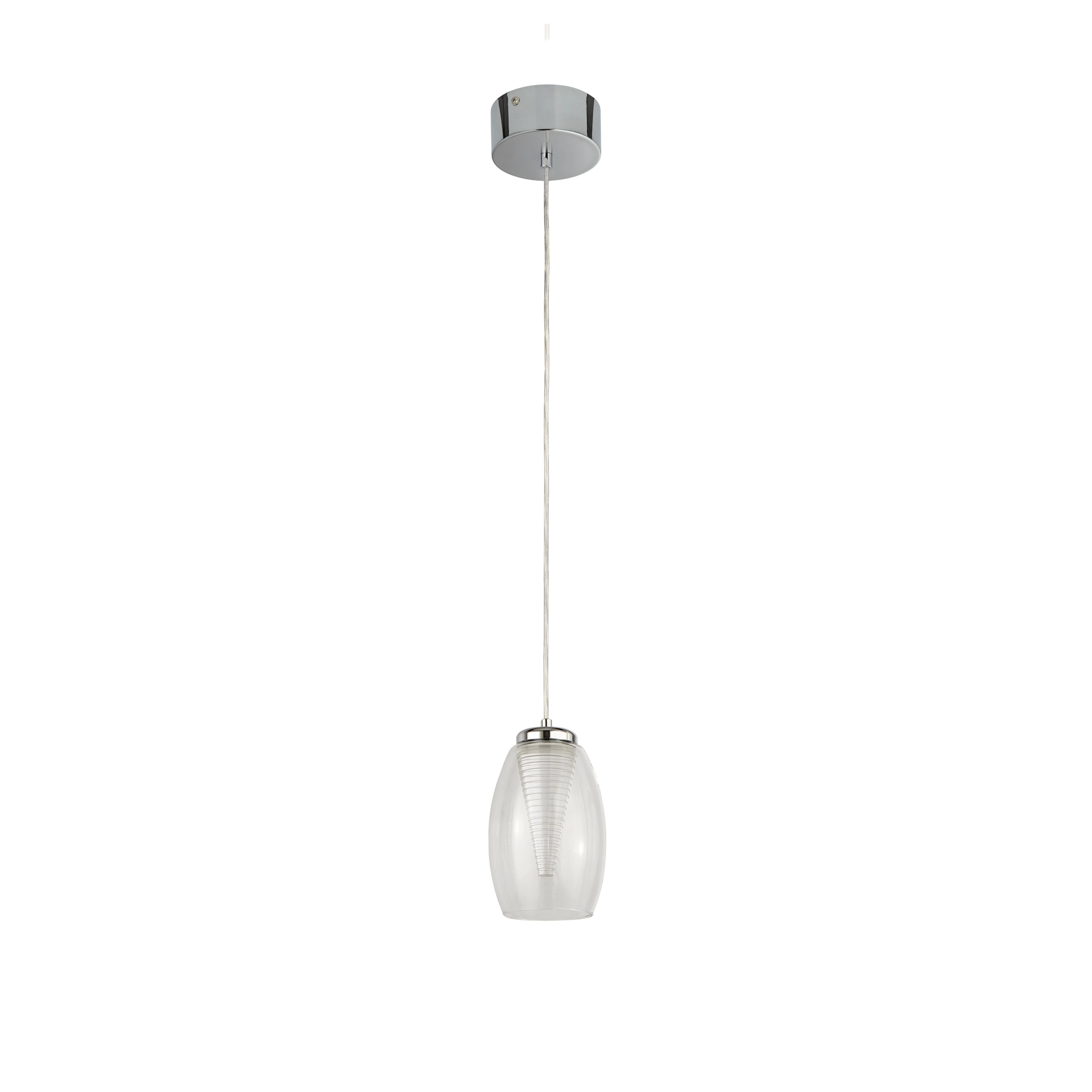 Lampe suspendue Cyclone chromé avec verre transparent Searchlight 5053423174495