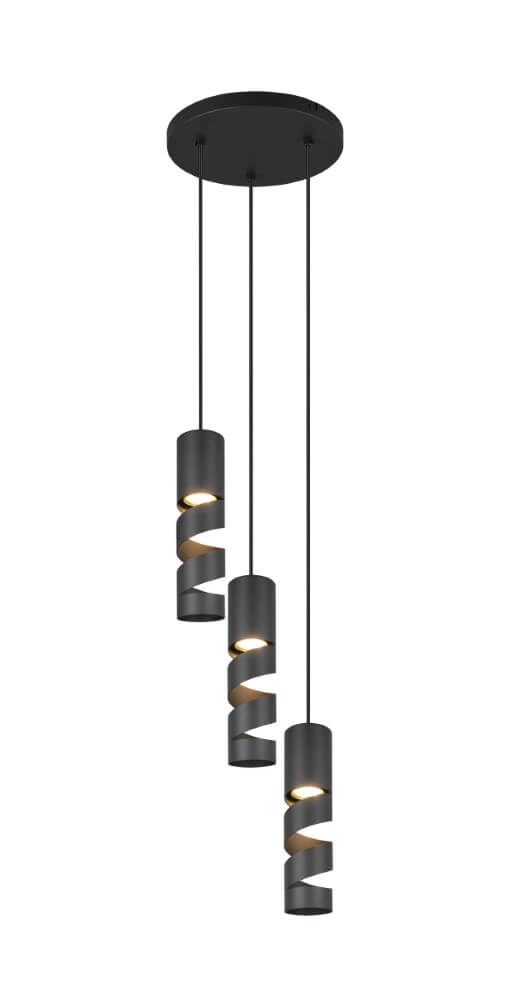 Lampe suspendue tube vide Stream noir