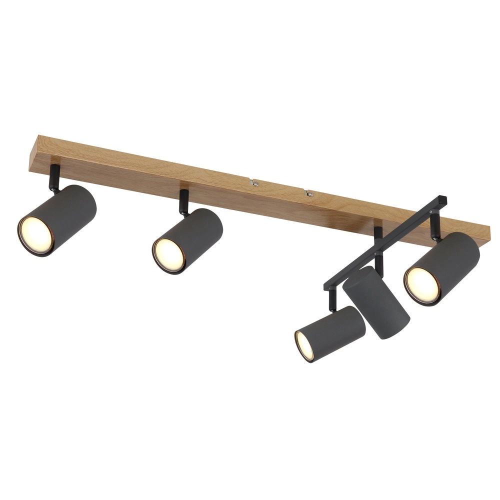 Lampe de plafond à 5 lumières Robby bois Globo 9007371442577