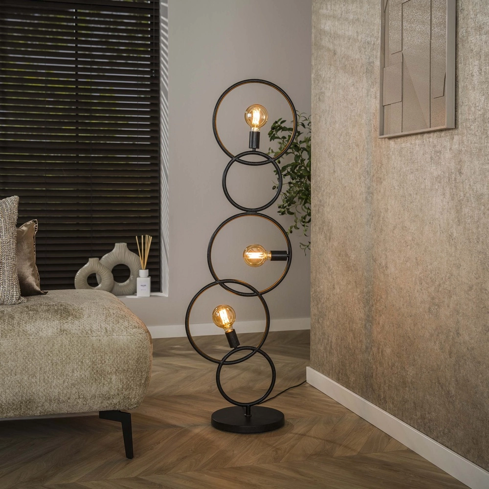 Lampadaire de conception Loop noir - 3x E27