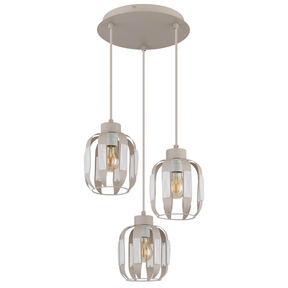 Lampe pendante de salle à manger Arlen Brun sable clair à 3 Globo 9007371583560