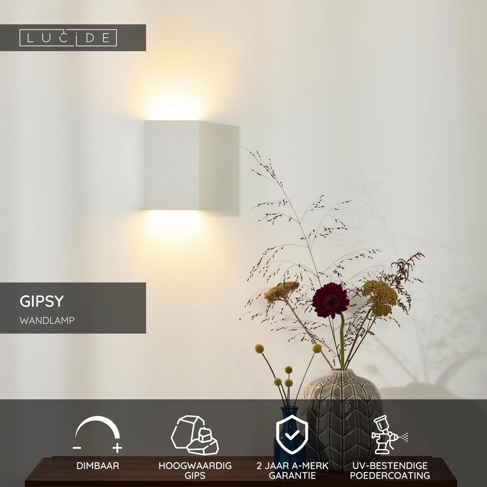 Lampe murale Gipsy Blanc rectangulaire Lucide 5411212351500