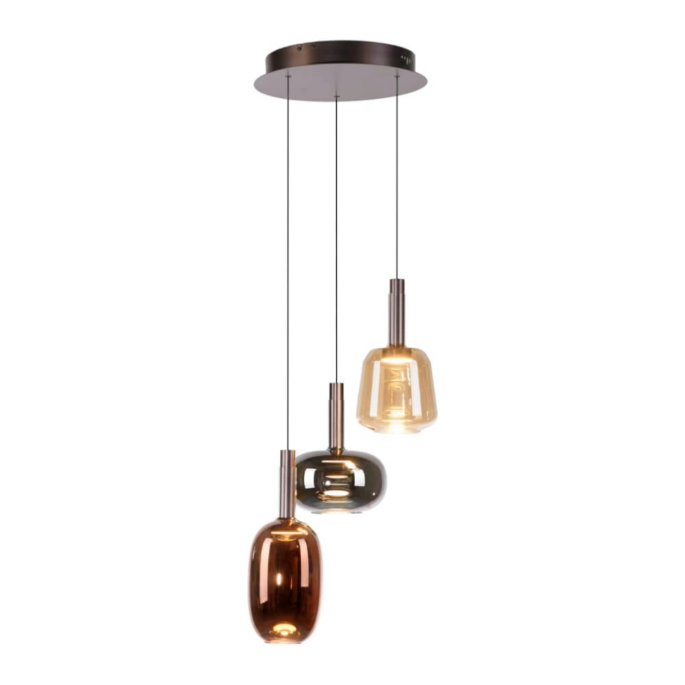 Lampe suspendue joyeuse Irides Ronde à 3 lumières Lampe suspendue joyeuse Irides Ronde à 3 lumières