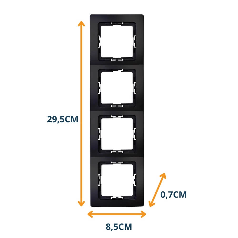Cadre de recouvrement Paris Noir 4 voies Lyora 4008224657211