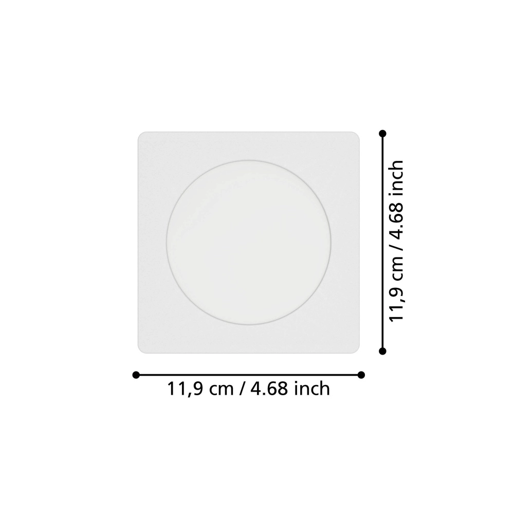 Lampe encastrée Fueva 6 Carré - Blanc - 11,9x11,9 cm Eglo 9008606330799