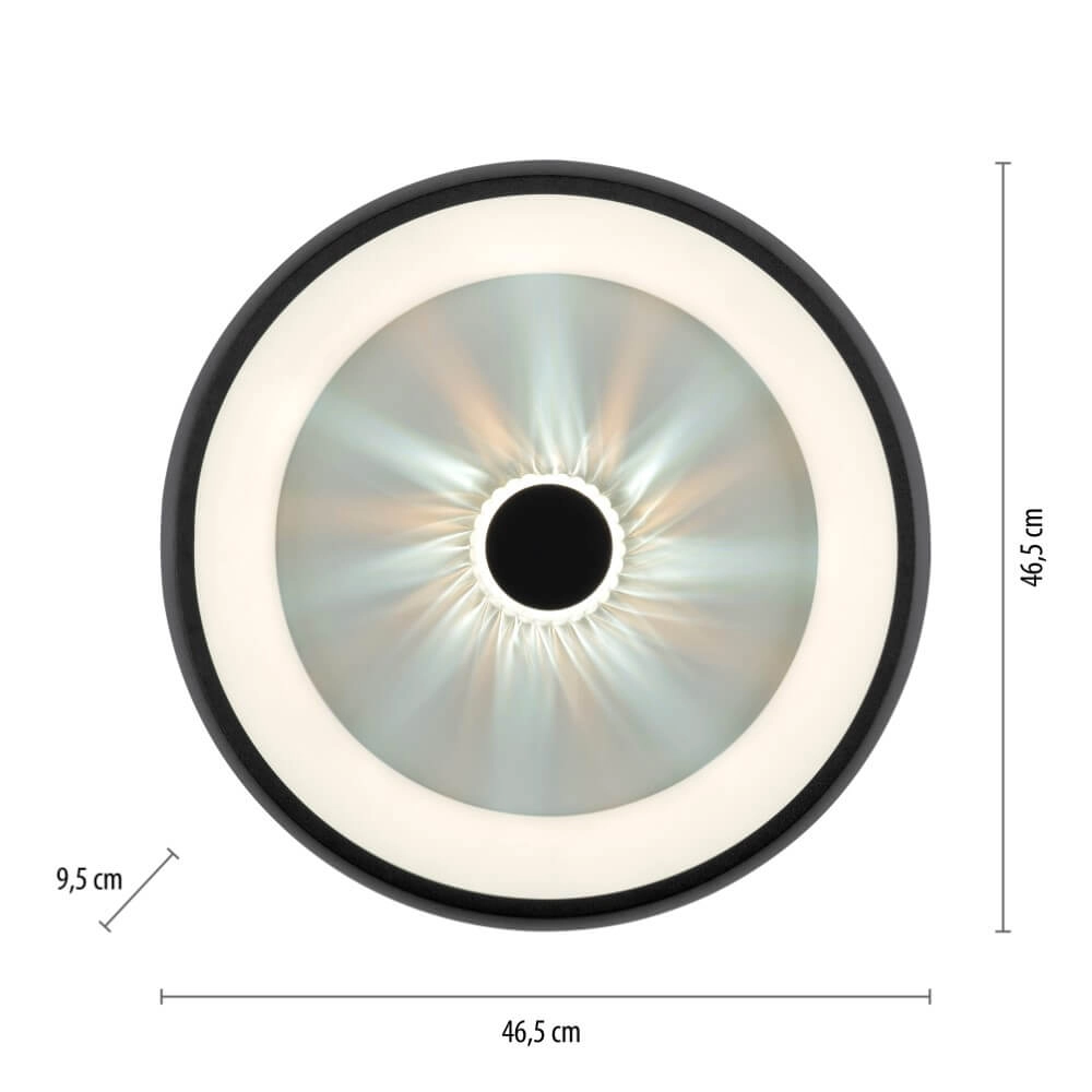 Plafonnier rond Vertigo noir Ø 46,5cm Just Light 4043689994723