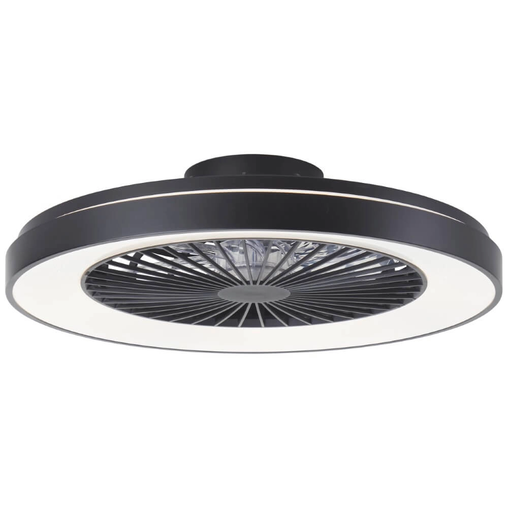 Ventilateur de plafond noir Mazzaro avec lampe RGB - 58cm Brilliant 4004353441202