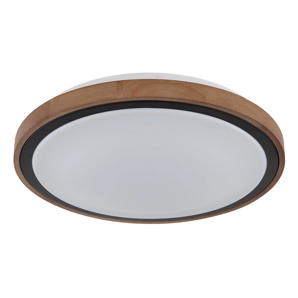 Lampe de plafond Bruno Ø 36 cm noir avec bois Globo 9007371474592
