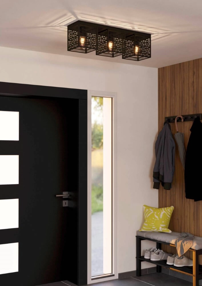 Plafonnier Piedritas noir - 3x E27 Eglo 9008606235728