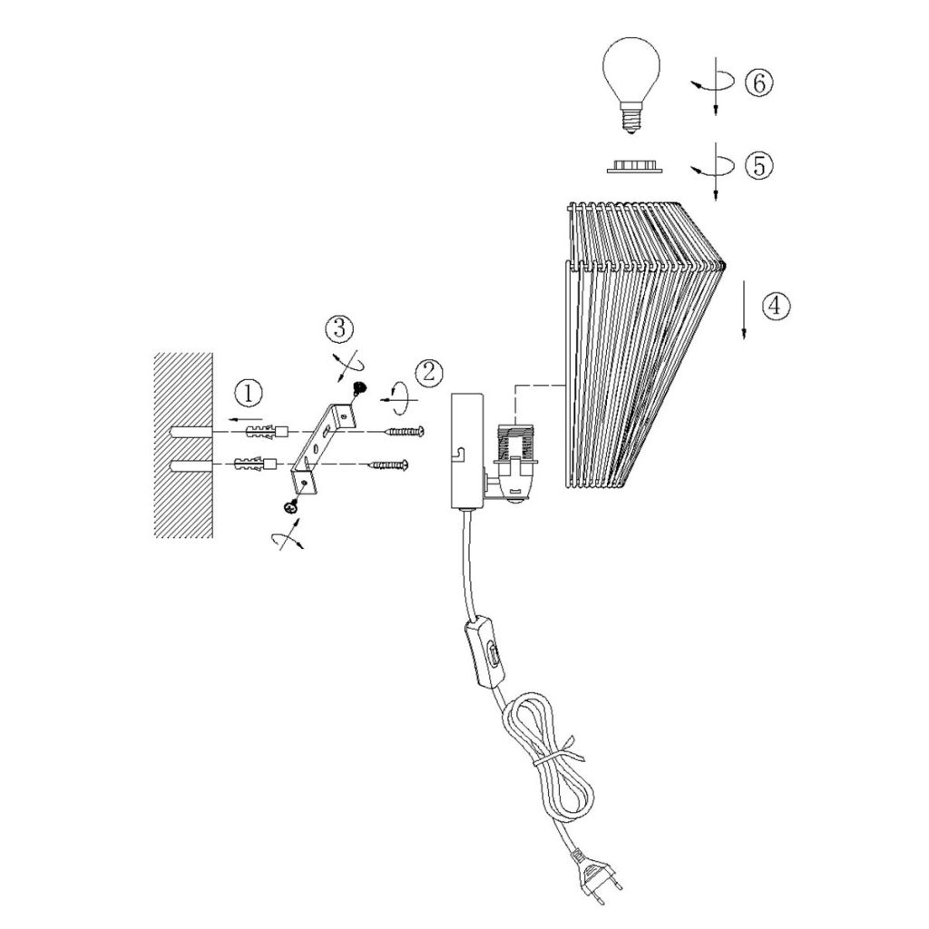 Lampe murale en rotin Ropex Rotin Steinhauer 8712746181814