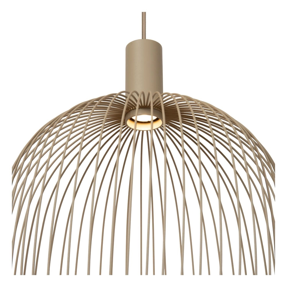 Lampe pendante Ø 40cm Esterel mini GU10 marron sable Lucide 5411212212320