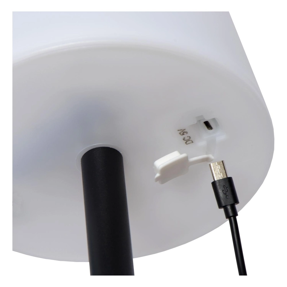 Lampe de table rechargeable Rio noir et blanc Lucide 5411212134264