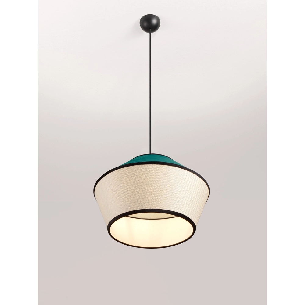Lampe suspendue Veliss Blanc avec bleu Lyora 5212017493842