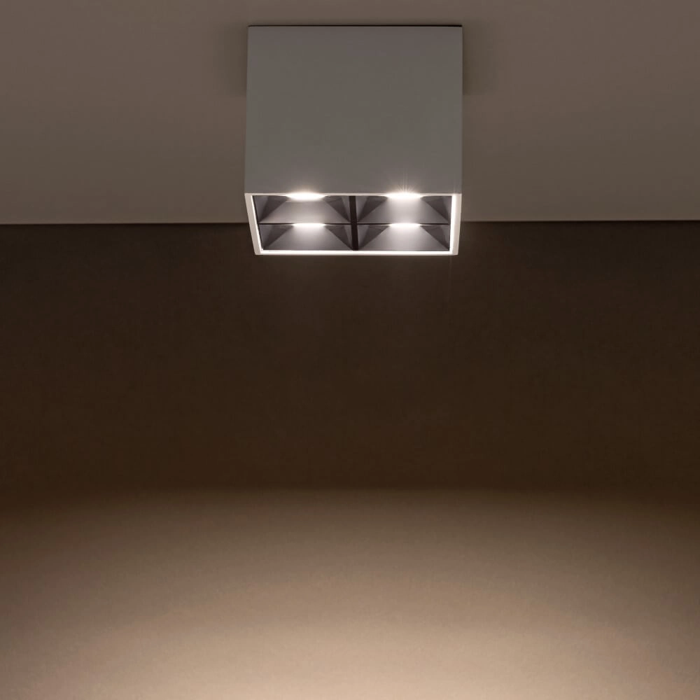 Spot en saillie blanc Midi Led 2x2 LED - 3000K Lyora 5903139100472