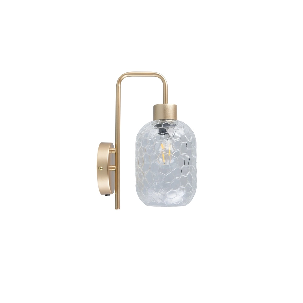 Lampe murale Emelie Or avec verre fumé Trio 4017807702583