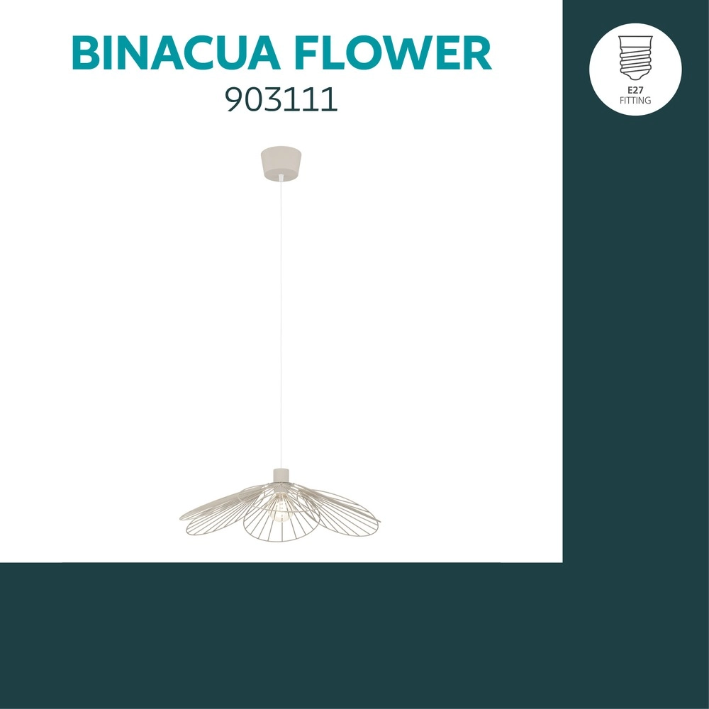 Lampe suspendue Binacua brun sable Ø 60 cm Eglo 9008606405916