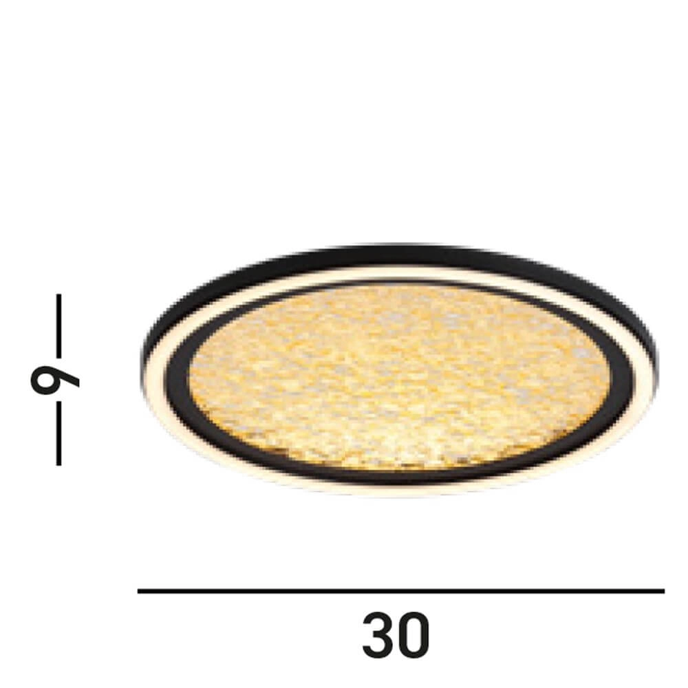 Plafonnier design Luna Ø 30cm noir avec or Searchlight 5053423273808