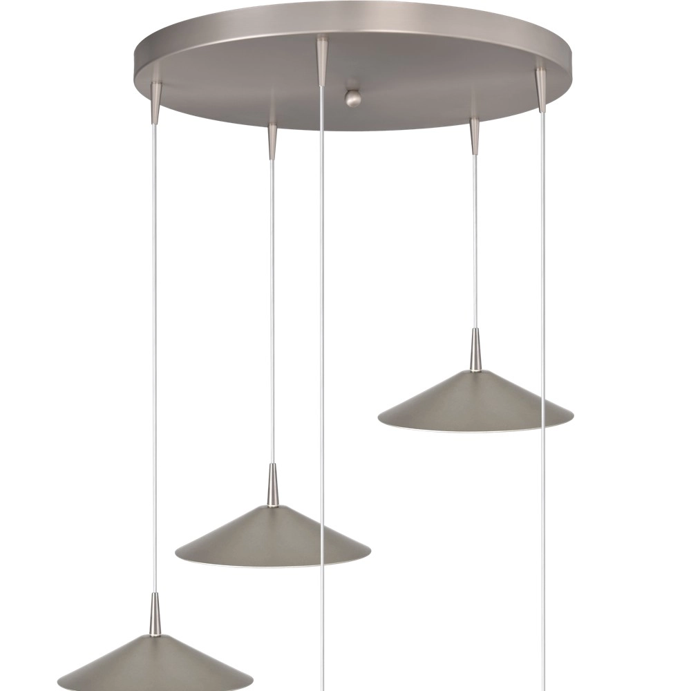 Lampe suspendue à 5 lumières Ceppo nickel Ø rond 22cm Masterlight 8718121358789