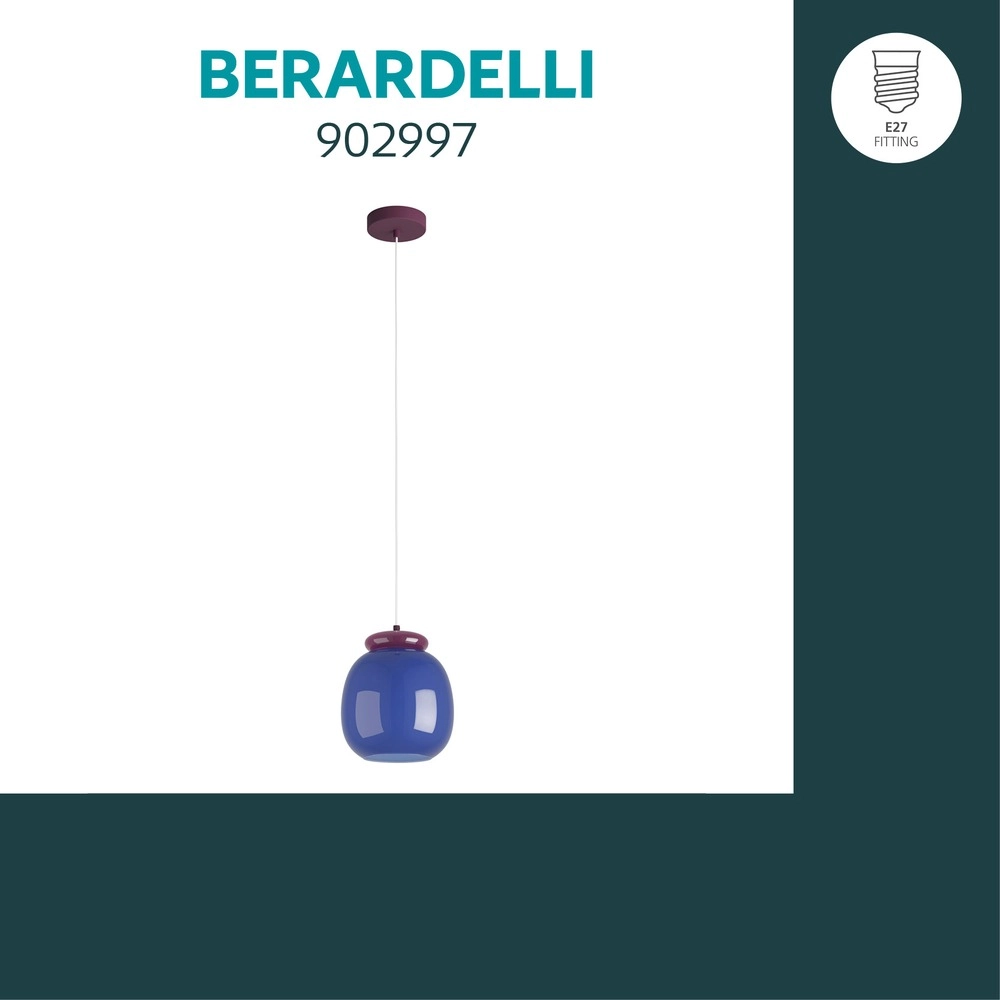 Lampe pendante de conception Berardelli bleu avec violet Ø 23cm Eglo 9008606404940
