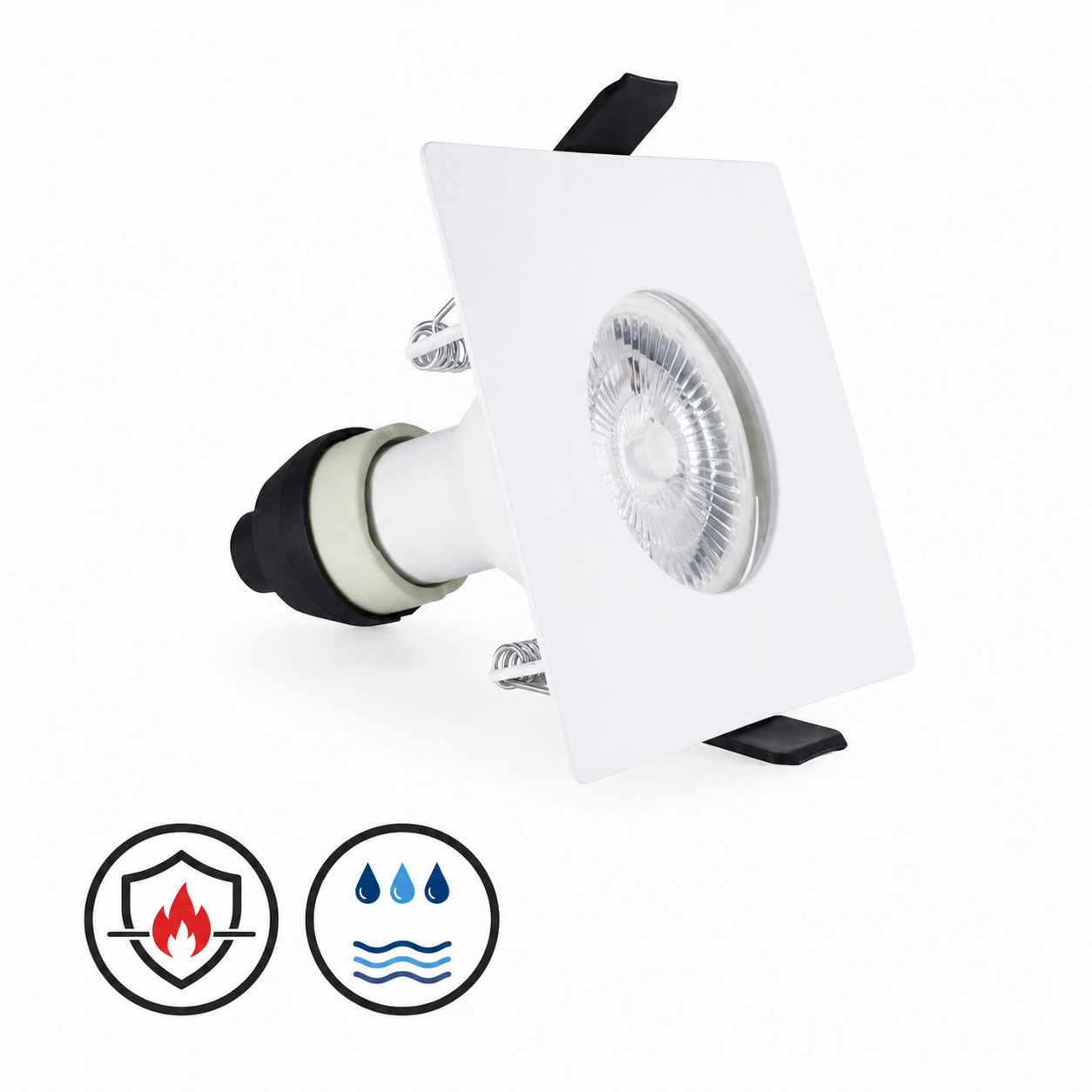 Spot encastrable résistant au feu EvoFire IP65 blanc carré