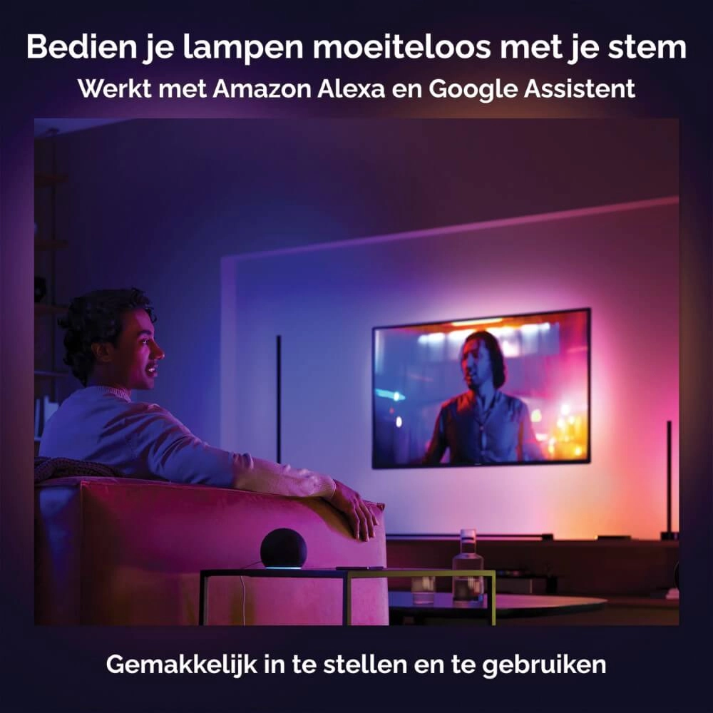 Lampe de table Rétroéclairage Hue Gradient - 12W - White and Color 55 cm noir Philips 8718696176245