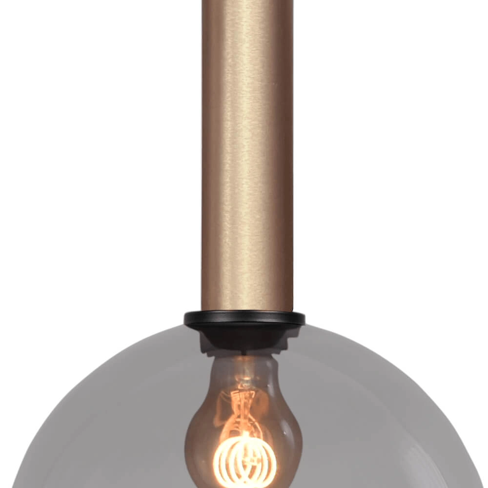Lampe suspendue Ø 25cm Bella 2 Laiton doré avec verre fumé Masterlight 8718121333977