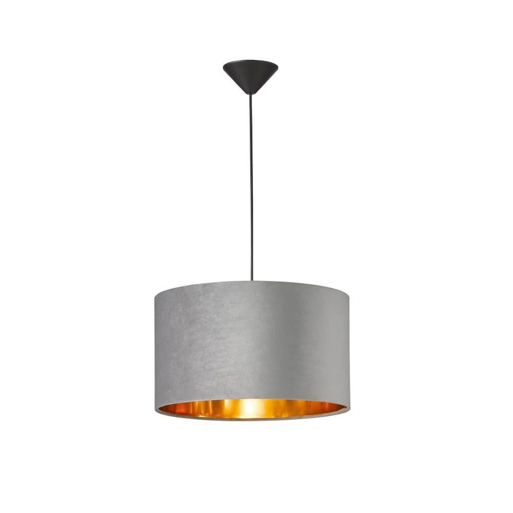 Lampe suspendue Aura velours gris
