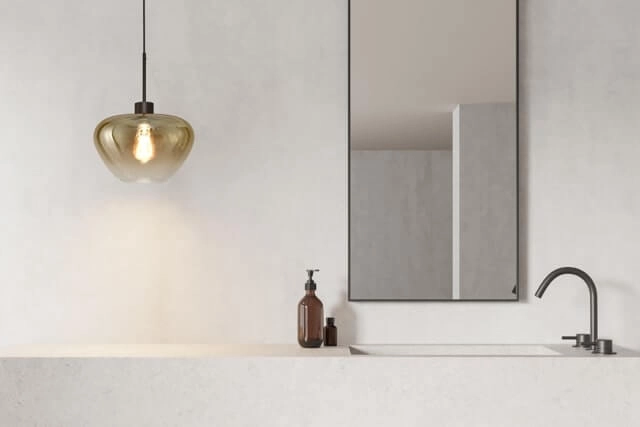 Suspension Genua noir avec verre doré Ø 29cm Masterlight 8718121356891