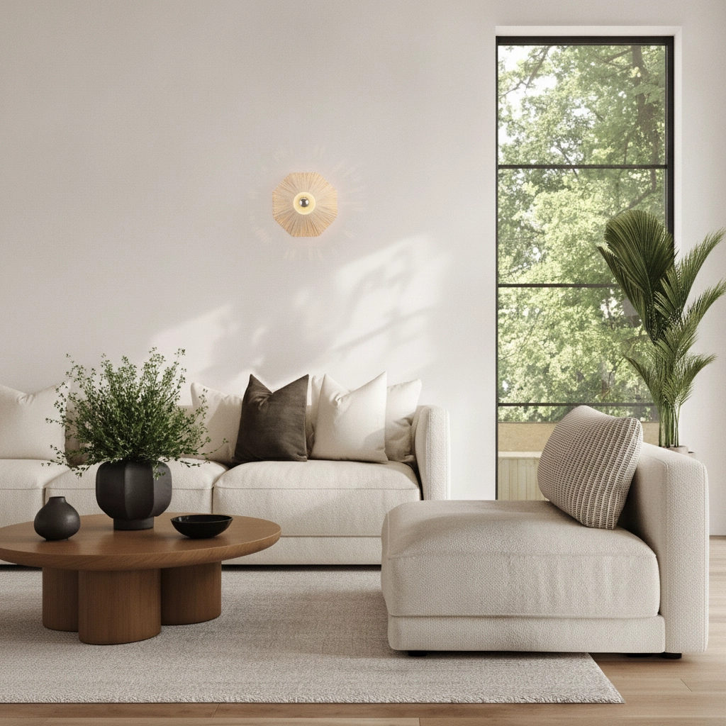 Lampe murale Japandi Elvio Ø 30cm