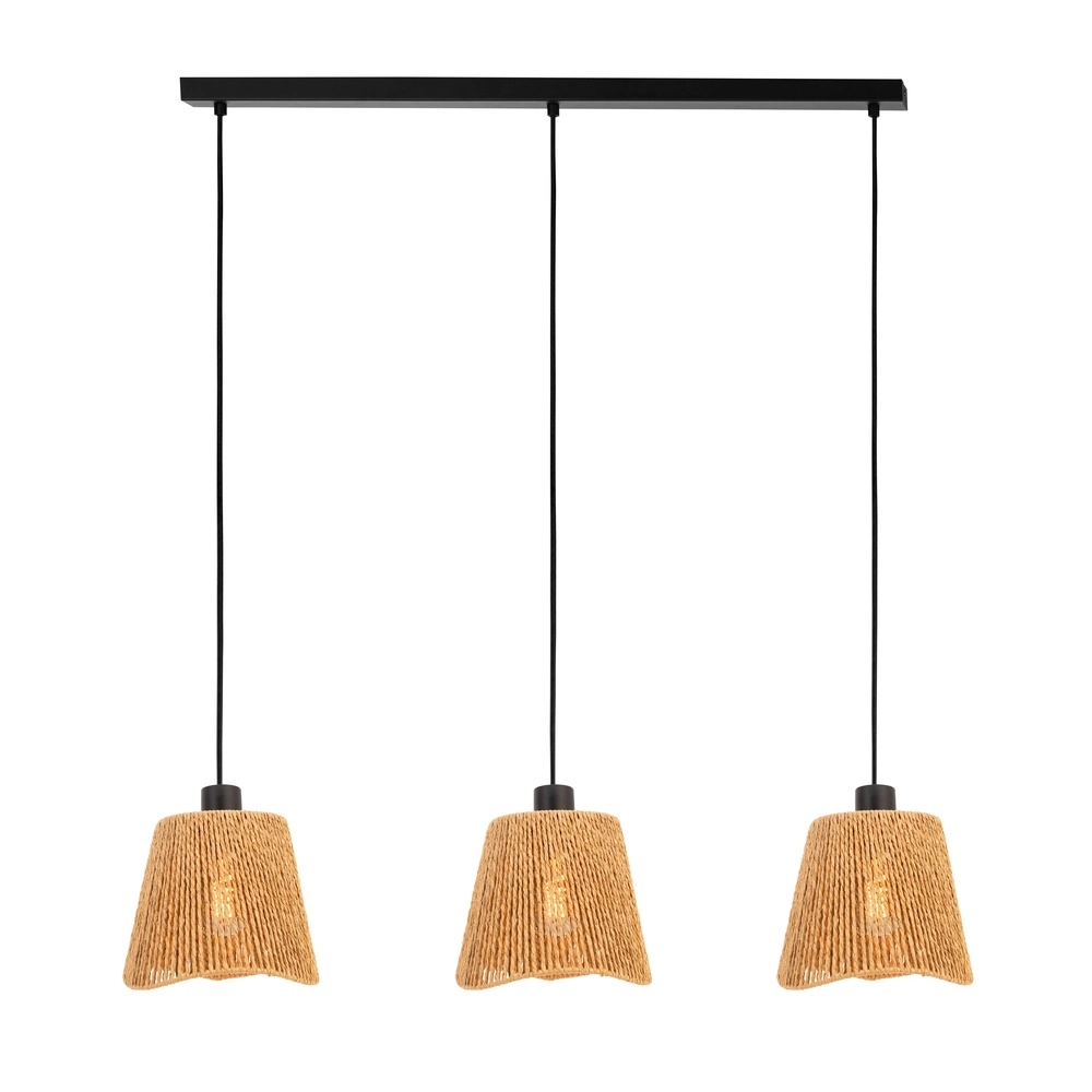 Lampe suspendue à corde Lavister 3 lumières - Ø 21cm