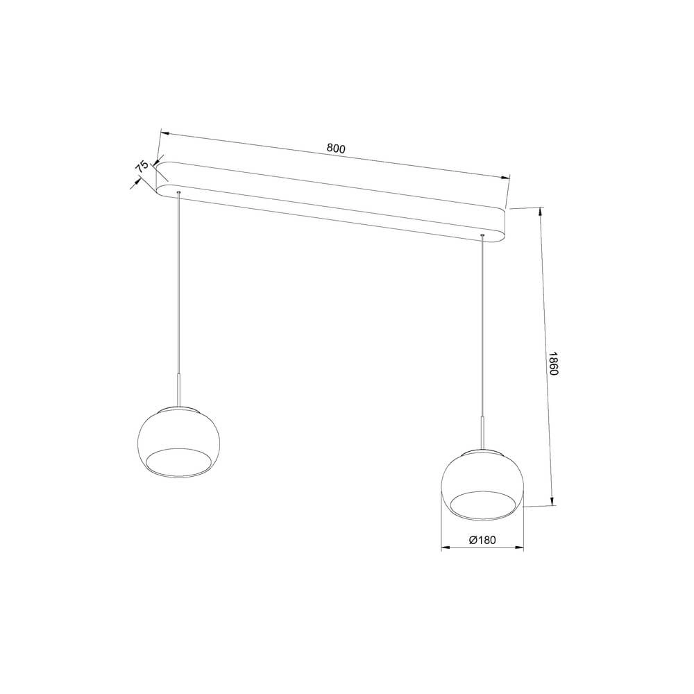Suspension de table à manger Bounto avec verre fumé Lyora 4255805301210