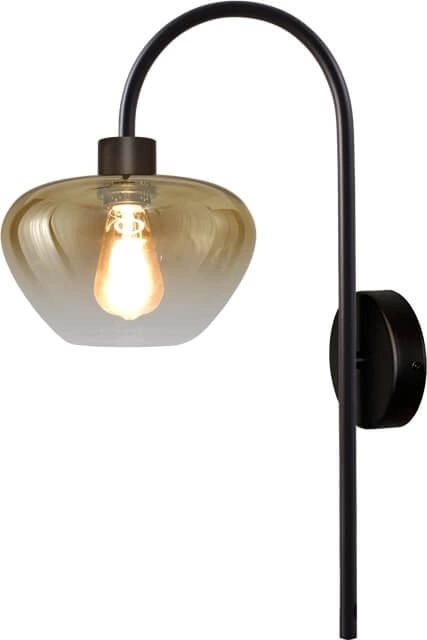 Applique murale Genua noir avec verre doré Applique murale Genua noir avec verre doré