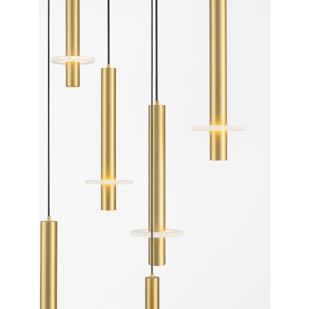 Lampe pendante de conception Noemi or avec blanc Ø 62cm Lyora 5212063503328