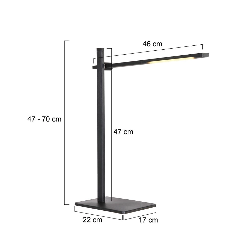 lampe de bureau led Stekk noir Steinhauer 8712746132731