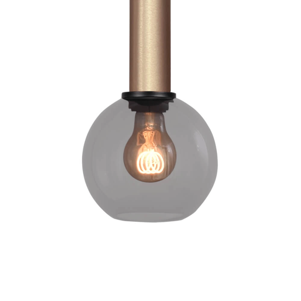 Lampe suspendue Ø 15cm Bella 2 Laiton doré avec verre fumé Masterlight 8718121333953