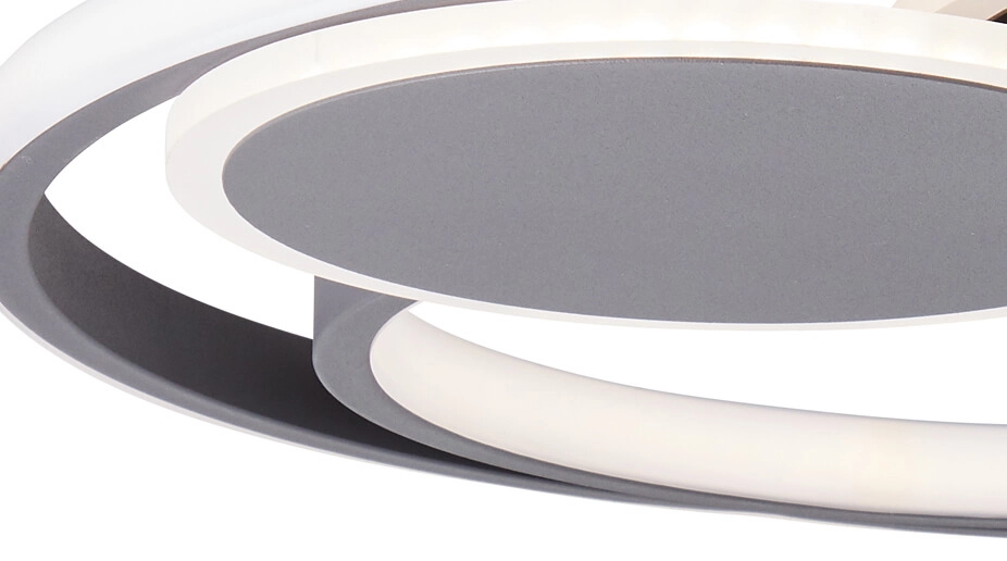 Plafonnier Runda 50cm 3 anneaux Anthracite Brilliant 4004353390487