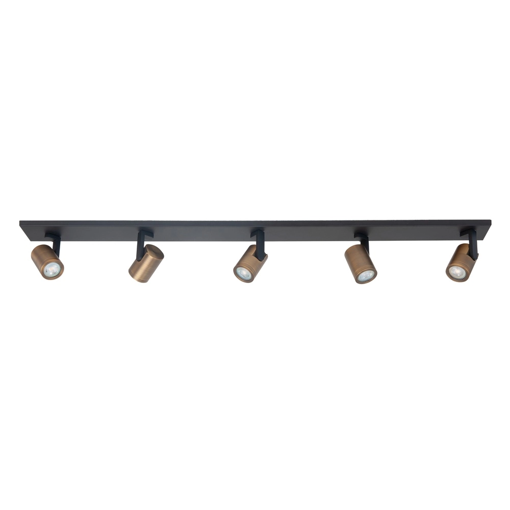 Spot monté en surface Halo Noir avec 5 lumières en laiton Spot monté en surface Halo Noir avec 5 lumières en laiton