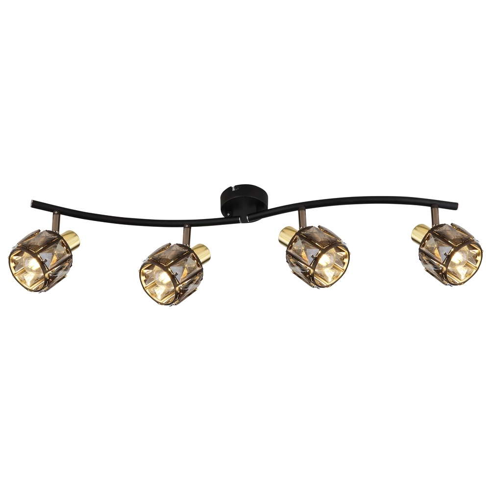 Lampe de plafond à 4 lumières Indiana Noir Globo 9007371443055