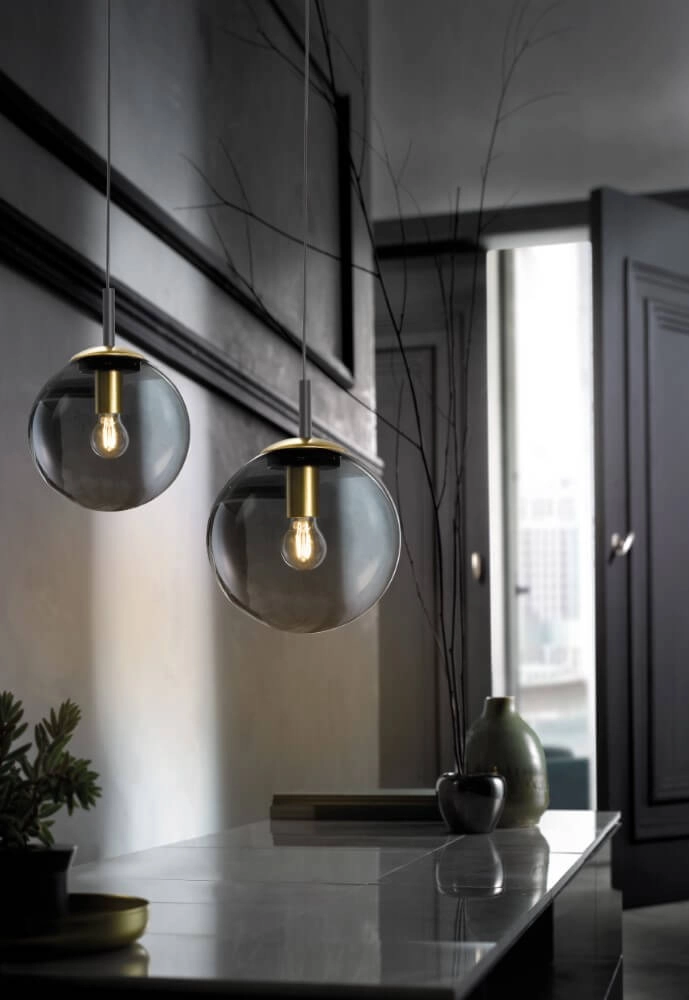 Lampe suspendue avec verre Dini Ø 30 cm Fischer & Honsel 4001133604321