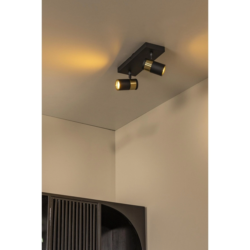 Lampe de plafond Gorik 2 couleurs noires claires avec or Lucide 5411212530981
